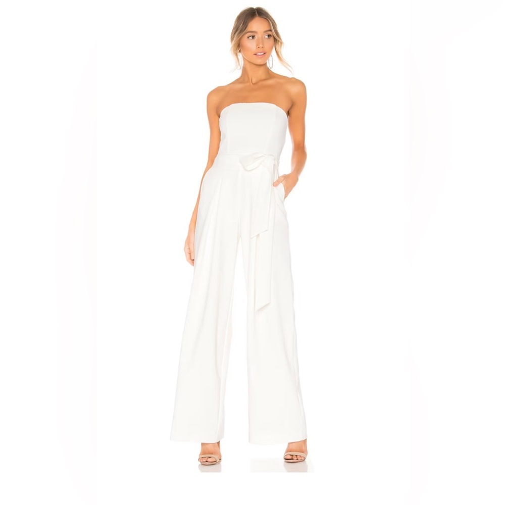 White Strapless Jumpsuit